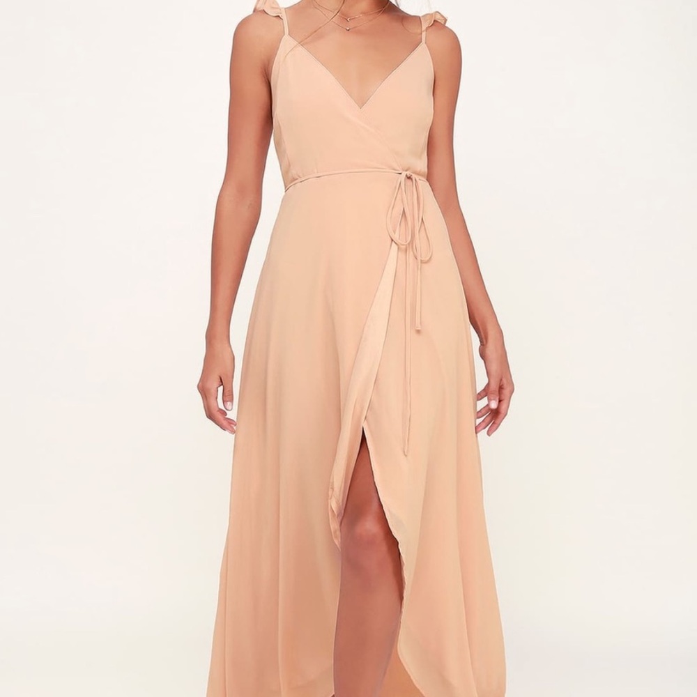 Here’s to us: Blush Pink Wrap dress